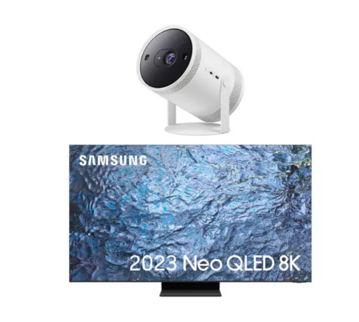 SAMSUNG QE85QN900CTXXU 85" Smart 8K TV & The Freestyle SP-LSP3BLAXXU Smart TV Projector Bundle